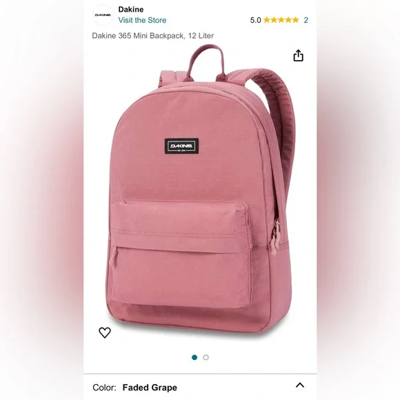 Dakine 365 Mini 12L Kids Backpack Small Faded Grape Tablet Sleeve Bookbag  Pink